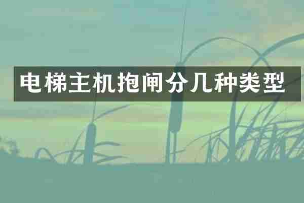 电梯主机抱闸分几种类型