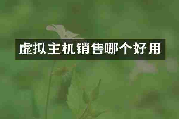 虚拟主机销售哪个好用