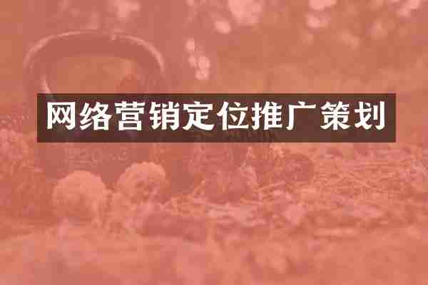 网络营销定位推广策划