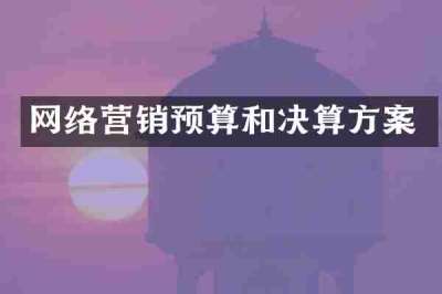 网络营销预算和决算方案