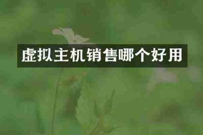 虚拟主机销售哪个好用