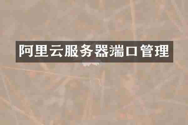 阿里云服务器端口管理
