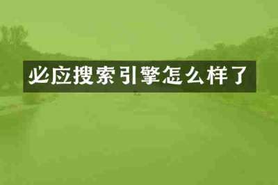 必应搜索引擎怎么样了
