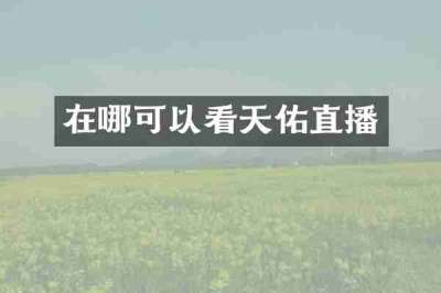 在哪可以看天佑直播