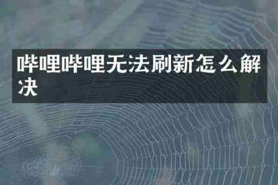 哔哩哔哩无法刷新怎么解决