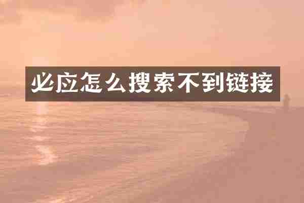 必应怎么搜索不到链接