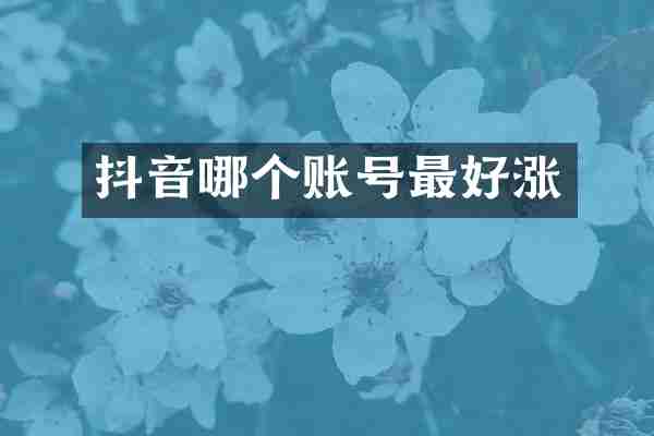 抖音哪个账号最好涨