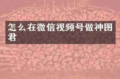 怎么在微信视频号做神图君
