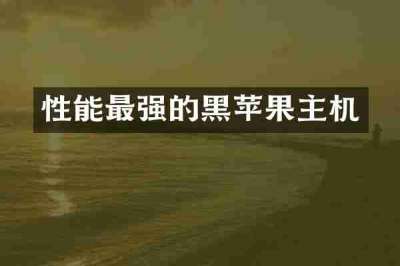 性能最强的黑苹果主机