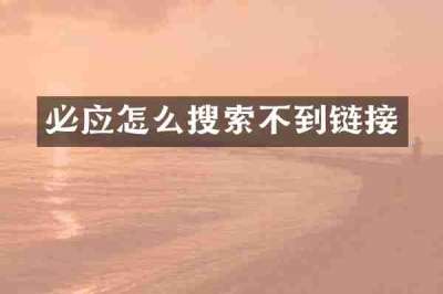 必应怎么搜索不到链接