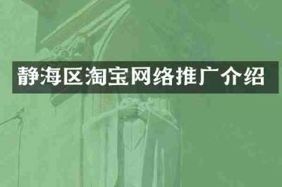 静海区淘宝网络推广介绍