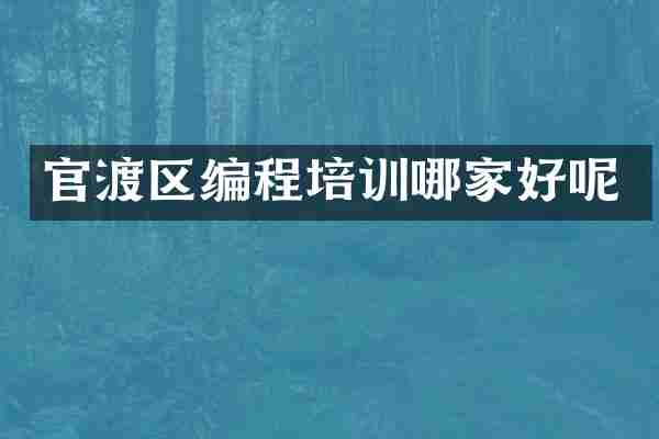 官渡区编程培训哪家好呢