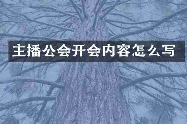 主播公会开会内容怎么写