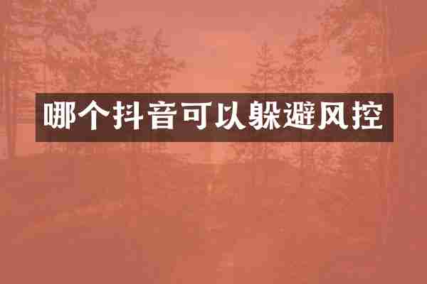 哪个抖音可以躲避风控
