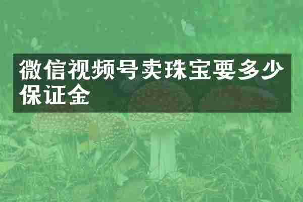微信视频号卖珠宝要多少保证金