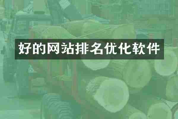 好的网站排名优化软件