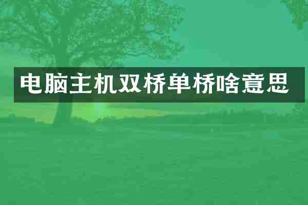 电脑主机双桥单桥啥意思