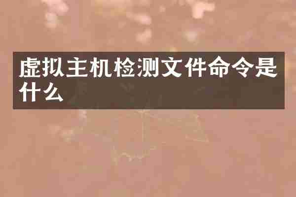 虚拟主机检测文件命令是什么