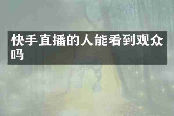 快手直播的人能看到观众吗