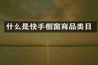 什么是快手橱窗商品类目