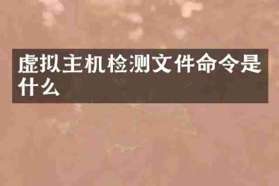 虚拟主机检测文件命令是什么