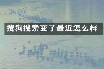 搜狗搜索变了最近怎么样