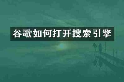 谷歌如何打开搜索引擎