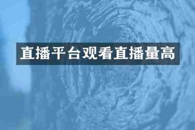 直播平台观看直播量高