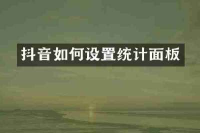 抖音如何设置统计面板