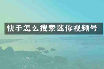 快手怎么搜索迷你视频号