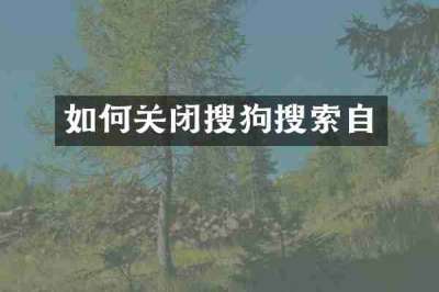 如何关闭搜狗搜索自
