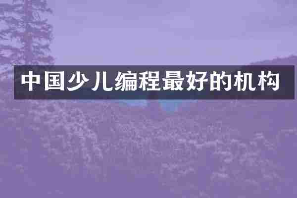 中国少儿编程最好的机构