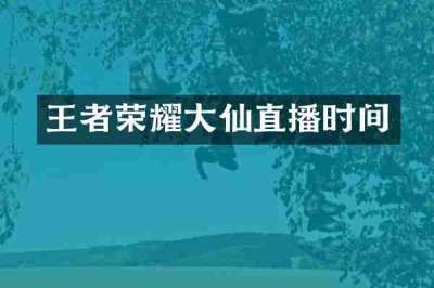 王者荣耀大仙直播时间