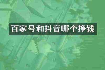 百家号和抖音哪个挣钱