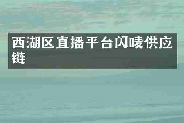 西湖区直播平台闪唛供应链