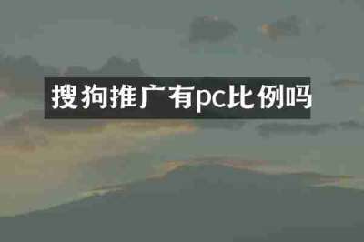 搜狗推广有pc比例吗