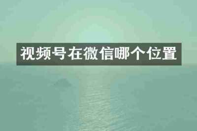 视频号在微信哪个位置