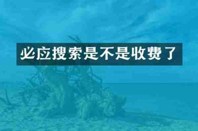 必应搜索是不是收费了