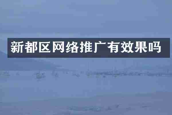 新都区网络推广有效果吗