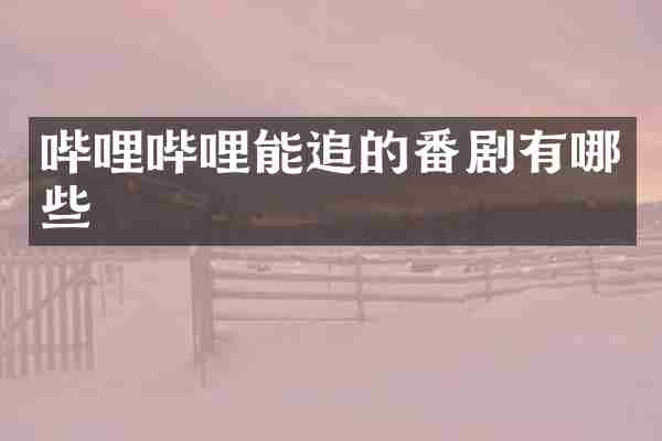 哔哩哔哩能追的番剧有哪些