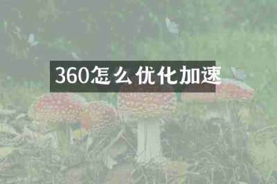360怎么优化加速
