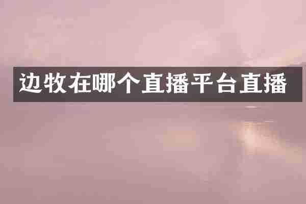 边牧在哪个直播平台直播