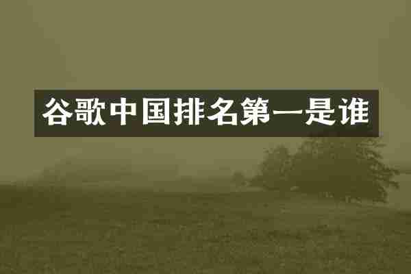 谷歌中国排名第一是谁