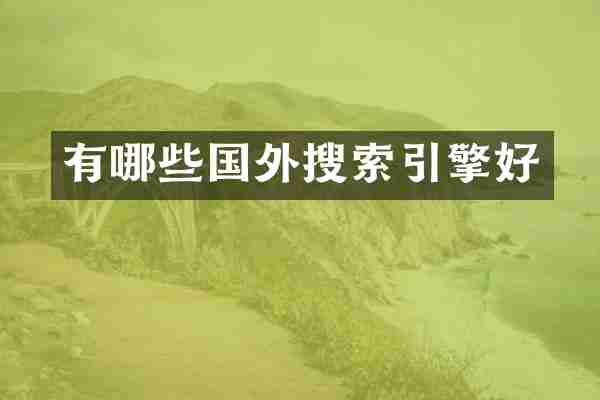 有哪些国外搜索引擎好