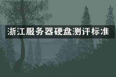浙江服务器硬盘测评标准