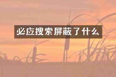 必应搜索屏蔽了什么
