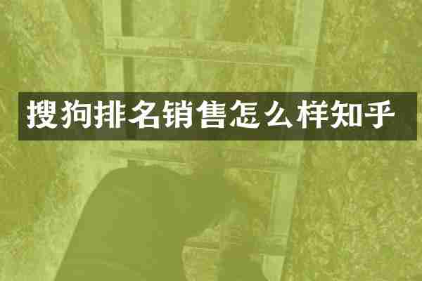 搜狗排名销售怎么样知乎
