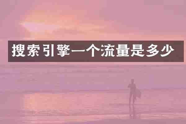 搜索引擎一个流量是多少