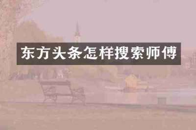 东方头条怎样搜索师傅