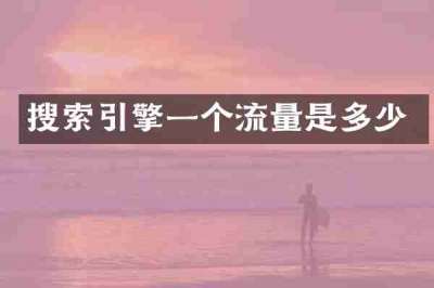 搜索引擎一个流量是多少